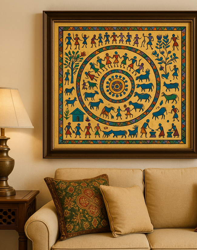 Traditional charm with a tribal twist 🖼️✨
This Warli art-inspired wall brings storytelling, culture, and timeless elegance into the heart of your living space.